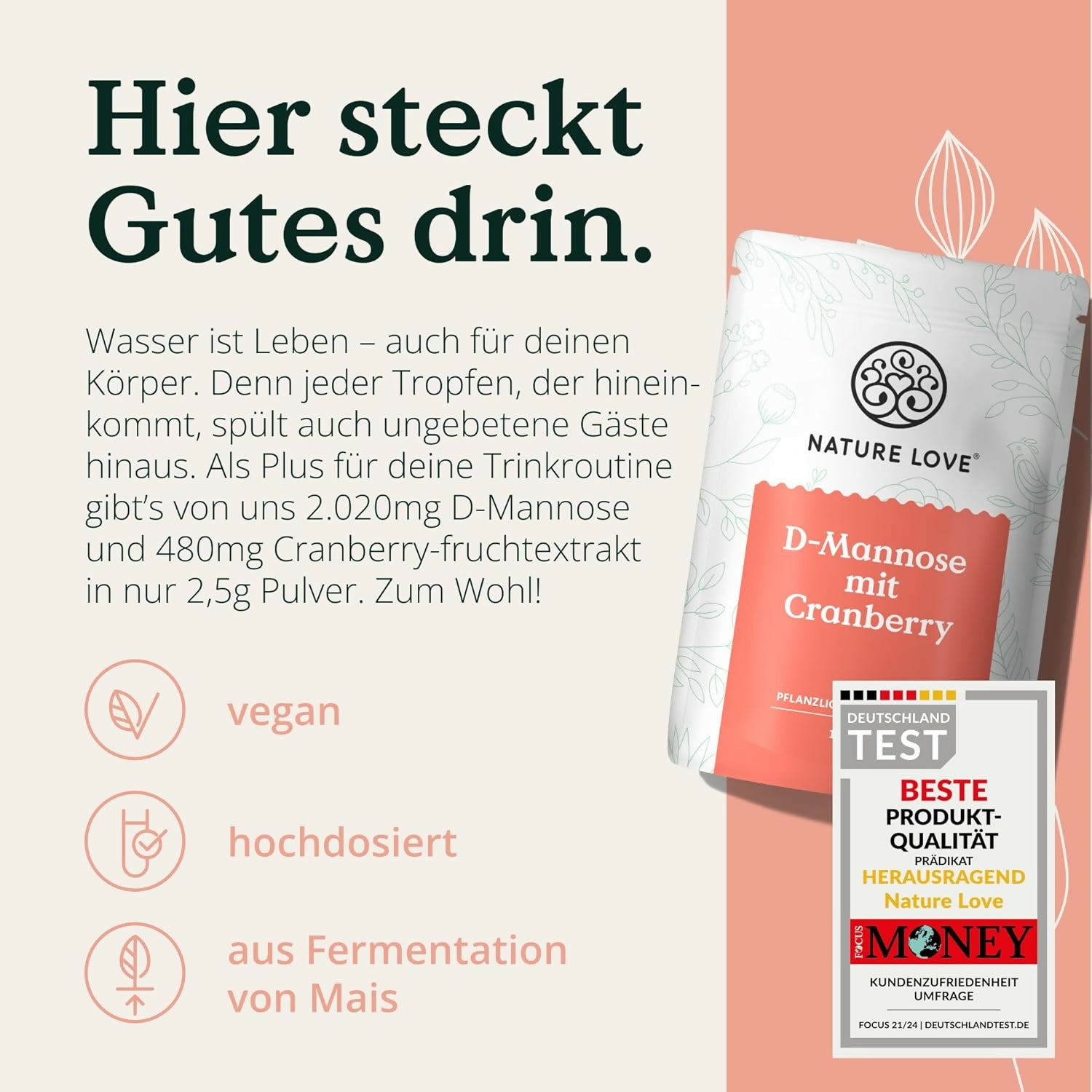 Nature Love - D-Mannose mit Cranberry - 250g