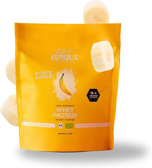 Harvest Republic - Bio Whey Protein Pulver (Erdbeere, Schoko, Vainille, Wildheidelbeere, Banane) - 750g