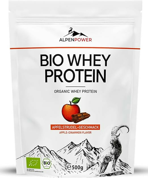 AlpenPower - Bio Whey Protein (Kaffee, Zitrone, Apfelstrudel, Joghurt-Wildberry) - 500g
