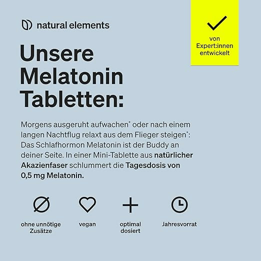 Natural Elements - Melatonin – 365 Tabletten
