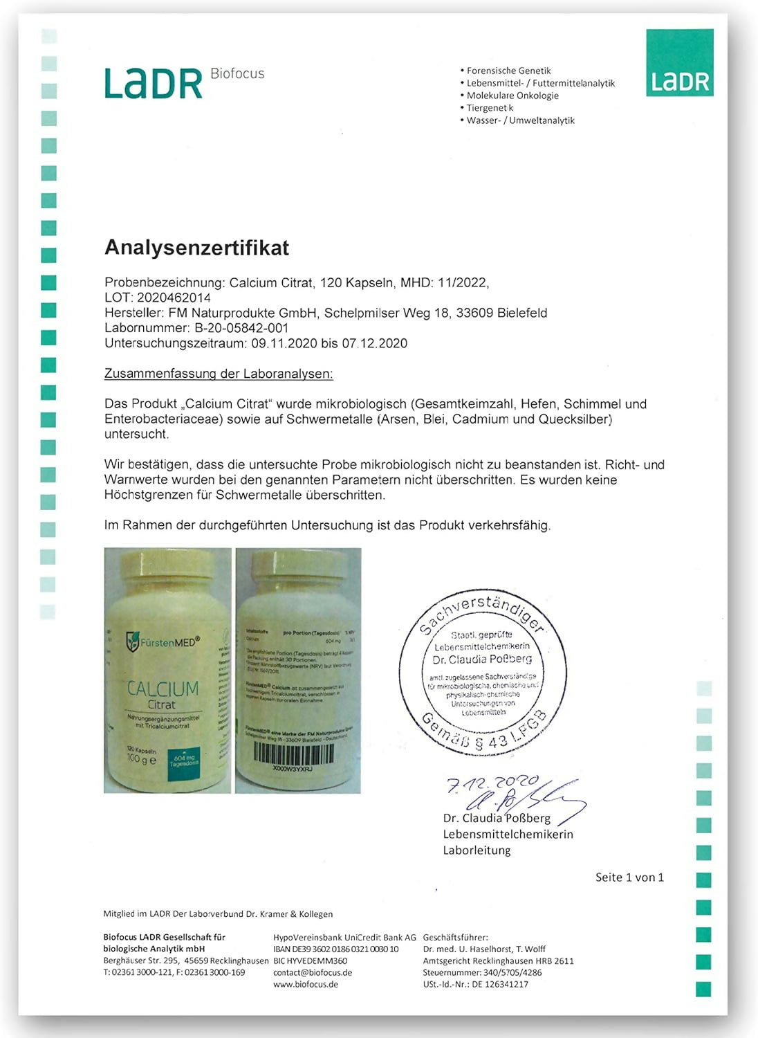 FürstenMED - Calcium Citrat - 120 Kapseln