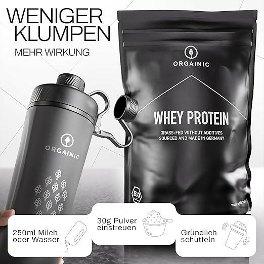 Orgainic - Bio Whey-Proteinpulver (Neutral, Vainille, Erdbeere, Himbeere, Banane)) - 1000g