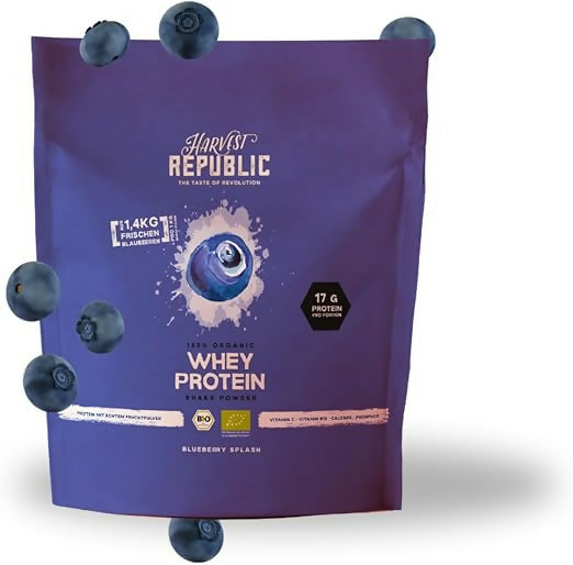 Harvest Republic - Bio Whey Protein Pulver (Erdbeere, Schoko, Vainille, Wildheidelbeere, Banane) - 750g