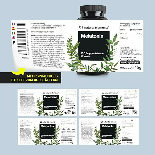 Natural Elements - Melatonin – 365 Tabletten