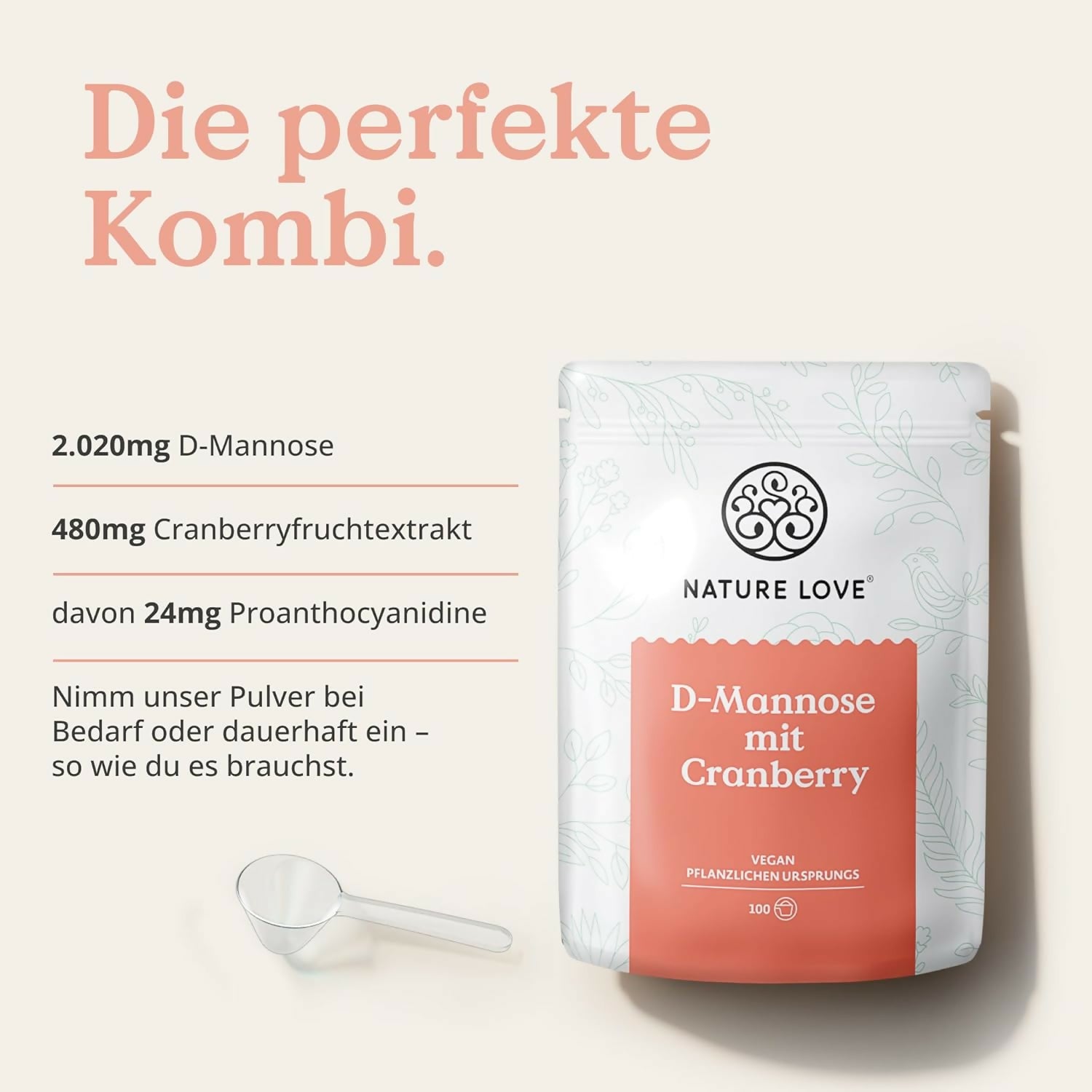 Nature Love - D-Mannose mit Cranberry - 250g