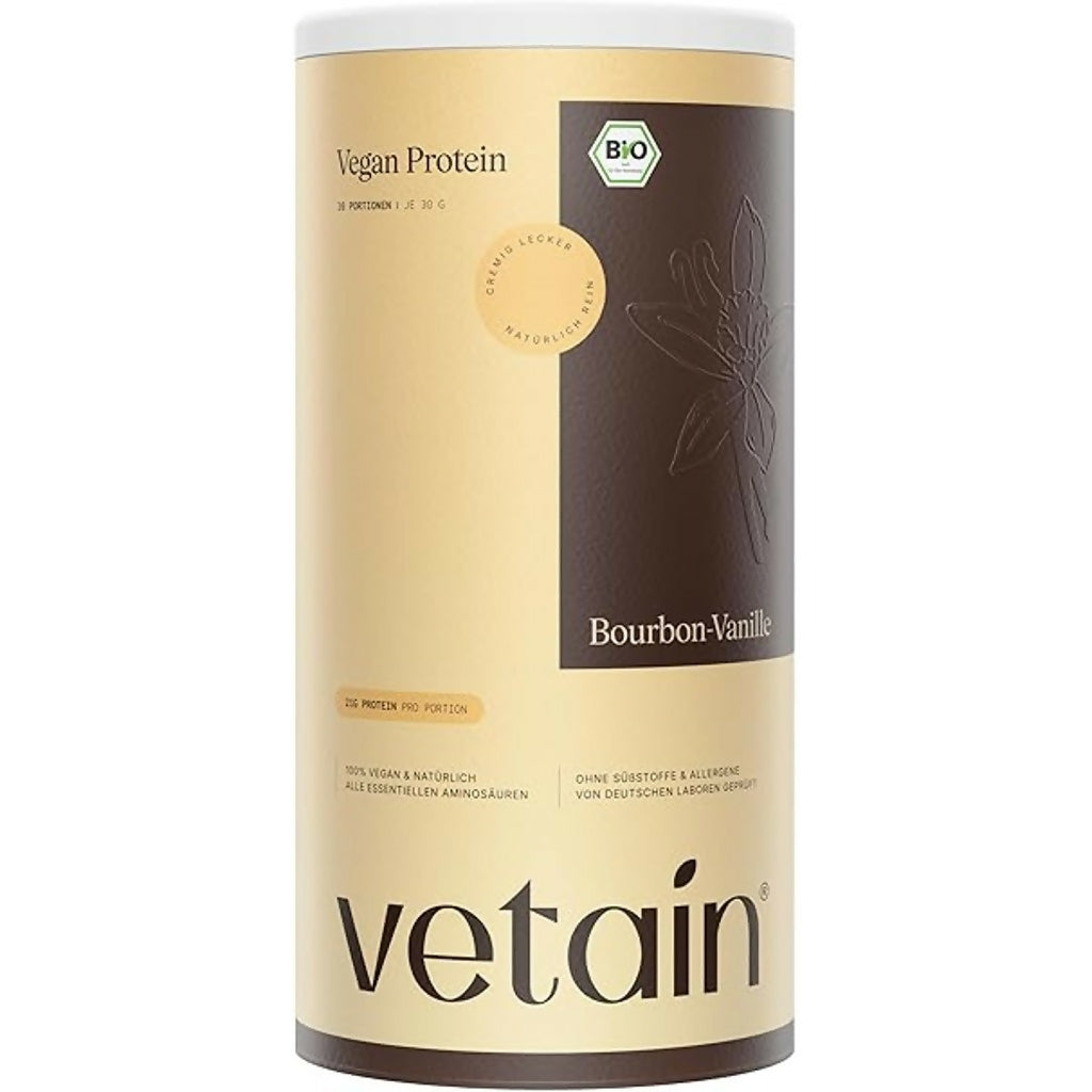 Vetain - Vegan Protein Pulver (Vanille, Haselnuss, Iced Coffee, Matcha-Latte, Zimt, Waldbeere, Schokolade) - 600g