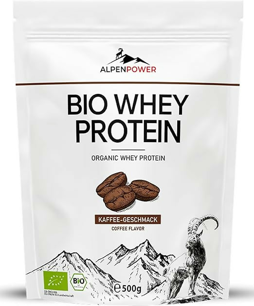 AlpenPower - Bio Whey Protein (Kaffee, Zitrone, Apfelstrudel, Joghurt-Wildberry) - 500g